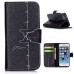 Colorful Picture Printed Artistic Cat Wallet Card Slot Stand Leather Case For iPhone 5 / 5s