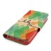 Colorful Picture Printed Be Happy Wallet Card Slot Stand Leather Case For iPhone 5 / 5s