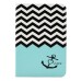 Colorful Picture Printed Black White Waves Anchor Wallet Card Slot Stand Leather Smart Case For iPad Mini 1 / 2 / 3