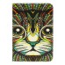 Colorful Picture Printed Cat Head Wallet Card Slot Stand Leather Smart Case For iPad Mini 1 / 2 / 3