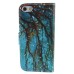 Colorful Picture Printed Dead Branches Wallet Card Slot Stand Leather Case For iPhone 5 / 5s