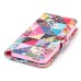 Colorful Picture Printed Flower Triangles Wallet Card Slot Stand Leather Case For iPhone 5 / 5s
