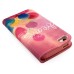 Colorful Picture Printed Make Your Dreams Come True Wallet Card Slot Stand Leather Case For iPhone 5 / 5s
