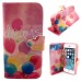 Colorful Picture Printed Make Your Dreams Come True Wallet Card Slot Stand Leather Case For iPhone 5 / 5s