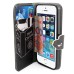 Colorful Picture Printed Mind Control Cat Wallet Card Slot Stand Leather Case For iPhone 5 / 5s