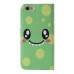 Colorful Printed PU Leather Flip Wallet Stand Case With Card Slots For iPhone 6/6s Plus - Green Smile Face