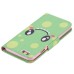 Colorful Printed PU Leather Flip Wallet Stand Case With Card Slots For iPhone 6/6s Plus - Green Smile Face