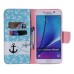 Colorful Printed PU Leather Flip Wallet Stand Case With Card Slots for Samsung Galaxy Note5 - Anchor
