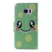 Colorful Printed PU Leather Flip Wallet Stand Case With Card Slots for Samsung Galaxy Note5 - Green smile face