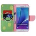 Colorful Printed PU Leather Flip Wallet Stand Case With Card Slots for Samsung Galaxy Note5 - Green smile face