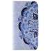 Colorful Printed PU Leather Flip Wallet Stand Case With Card Slots for Samsung Galaxy S6 - Blue half flower