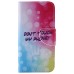 Colorful Printed PU Leather Flip Wallet Stand Case With Card Slots for Samsung Galaxy S6 - Bubble DON'T TOUCH MY PHONE