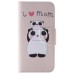 Colorful Printed PU Leather Flip Wallet Stand Case With Card Slots for Samsung Galaxy S6 - Cute Panda