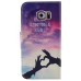 Colorful Printed PU Leather Flip Wallet Stand Case With Card Slots for Samsung Galaxy S6 - Hans LOVE FALL IN LOVE