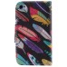 Colorful Printed PU Leather Flip Wallet Stand Case With Card Slots for iPhone 4 / 4s - Colorful Feather