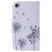 Colorful Printed PU Leather Flip Wallet Stand Case With Card Slots for iPhone 4 / 4s -  Elegant Dandelion