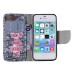 Colorful Printed PU Leather Flip Wallet Stand Case With Card Slots for iPhone 4 / 4s - I'm in love with cities