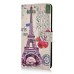 Colorful Purple Eiffel Tower Pattern Magnetic Stand Leather Case With Card Slots For Samsung Galaxy S6 Edge Plus