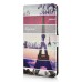 Colorful Stripes Eiffel Tower Pattern Magnetic Stand Leather Case With Card Slots For Samsung Galaxy S6 Edge Plus
