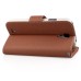 Cool Iron Buckle Magnetic Stand Leather Case with Card Slot for Samsung Galaxy S4 - Brown