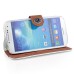 Cool Iron Buckle Magnetic Stand Leather Case with Card Slot for Samsung Galaxy S4 - Brown