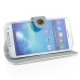 Cool Iron Buckle Magnetic Stand Leather Case with Card Slot for Samsung Galaxy S4 - Grey