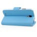 Cool Iron Buckle Magnetic Stand Leather Case with Card Slot for Samsung Galaxy S4 - Light Blue