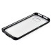 Cool Metal Bumper with Transparent Back Cover PC Case for Samsung Galaxy S6 Edge - Black