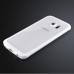 Cool Metal Bumper with Transparent Back Cover PC Case for Samsung Galaxy S6 Edge - White