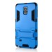 Cool Solid Iron Bear Design Hybrid PC and TPU Stand Case for Samsung Galaxy Note 4 - Blue