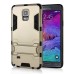 Cool Solid Iron Bear Design Hybrid PC and TPU Stand Case for Samsung Galaxy Note 4 - Gold