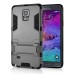 Cool Solid Iron Bear Design Hybrid PC and TPU Stand Case for Samsung Galaxy Note 4 - Grey