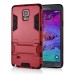Cool Solid Iron Bear Design Hybrid PC and TPU Stand Case for Samsung Galaxy Note 4 - Red