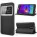 Craquelure Stand Magnetic Switch Leather Case for Samsung Galaxy Note 4 - Black