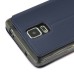 Craquelure Stand Magnetic Switch Leather Case for Samsung Galaxy Note 4 - Dark Blue