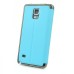 Craquelure Stand Magnetic Switch Leather Case for Samsung Galaxy Note 4 - Light Blue