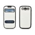 Cross Grain Folio TPU Jelly Case Flip Cover With Screen View For Samsung Galaxy S3 i9300 - White
