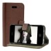 Cross Grain Magnetic Leather Case With Stand For iPhone 4 / 4S - Brown
