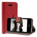 Cross Grain Magnetic Leather Case With Stand For iPhone 4 / 4S - Red