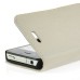 Cross Grain Magnetic Leather Case With Stand For iPhone 4 / 4S - White