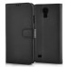 Cross Texture Leather Wallet Flip Case With Card Slot For Samsung Galaxy S4 i9500 - Black