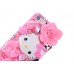Cute Fashion 3D Cat With Pink Rose Rhinestone Case For iPhone 5s iPhone 5 - Pink