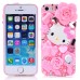 Cute Fashion 3D Cat With Pink Rose Rhinestone Case For iPhone 5s iPhone 5 - Pink