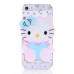 Cute Hello Kitty Bowknot Design Clear PC Rhinestone Hard Case Cover With Mirror For iPhone 5 iPhone 5s - Blue