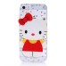 Cute Hello Kitty Bow knot Design Clear PC Rhinestone Hard Case Cover With Mirror For iPhone 5 iPhone 5s - Red