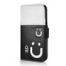 Cute Smile Face Dual Color Magnetic Stand Leather Case with Card Holder for Samsung Galaxy S5 - Black/White