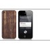 Dark Wooden Pattern Back Cover For iPhone 4S - Black Bezel