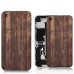 Dark Wooden Pattern Back Cover For iPhone 4S - Black Bezel