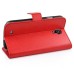 Delicate Horse Skin Magnetic Folio Wallet Stand Leather Case Cover with Card Slot for Samsung Galaxy S4 - Red