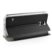 Delicate Metal Slide Touch Stand Leather Case with Window View for Samsung Galaxy S5 - Black